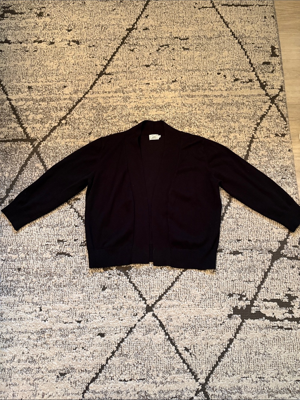 Black Open-Front Women's 3/4 length sleeve Cardigan Sweater - Brand Cielo